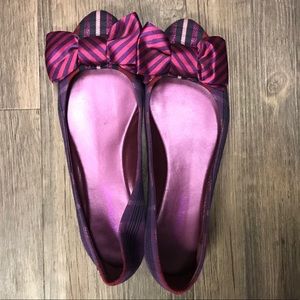 Coach Poppy Purple Bow Ballet Flats Size 6.5